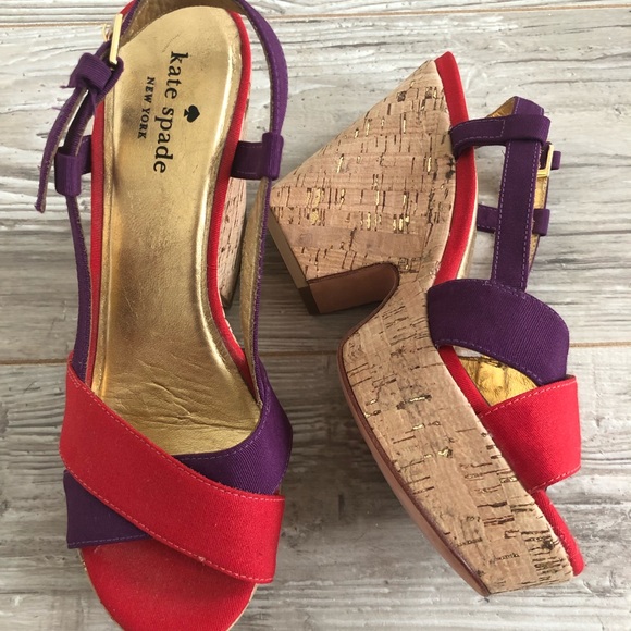 Kate Spade Penny Cork Wedge Sandals Shoes - Picture 2 of 8
